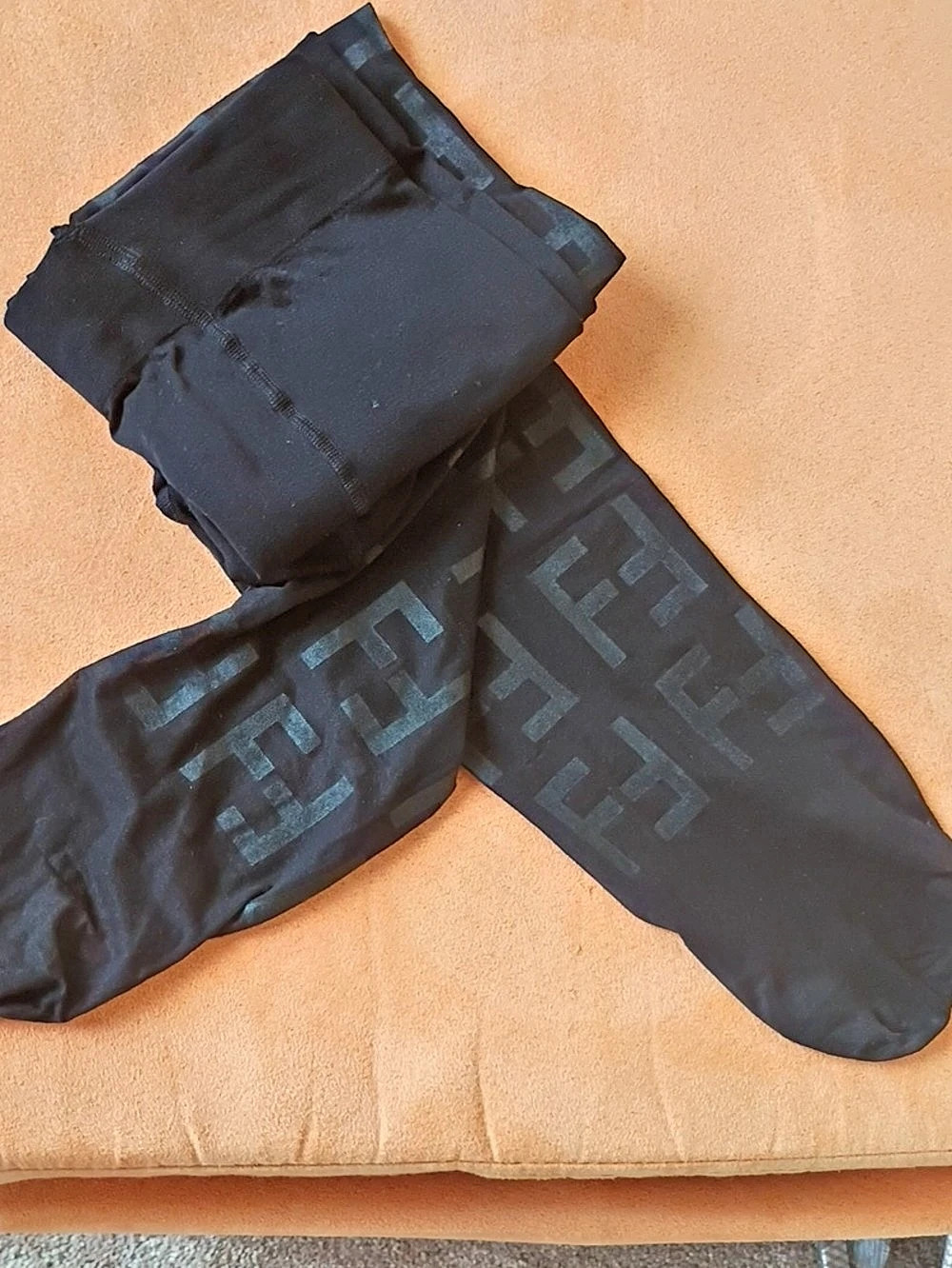 Fendi FF Motif Opaque Nylon Tights Black